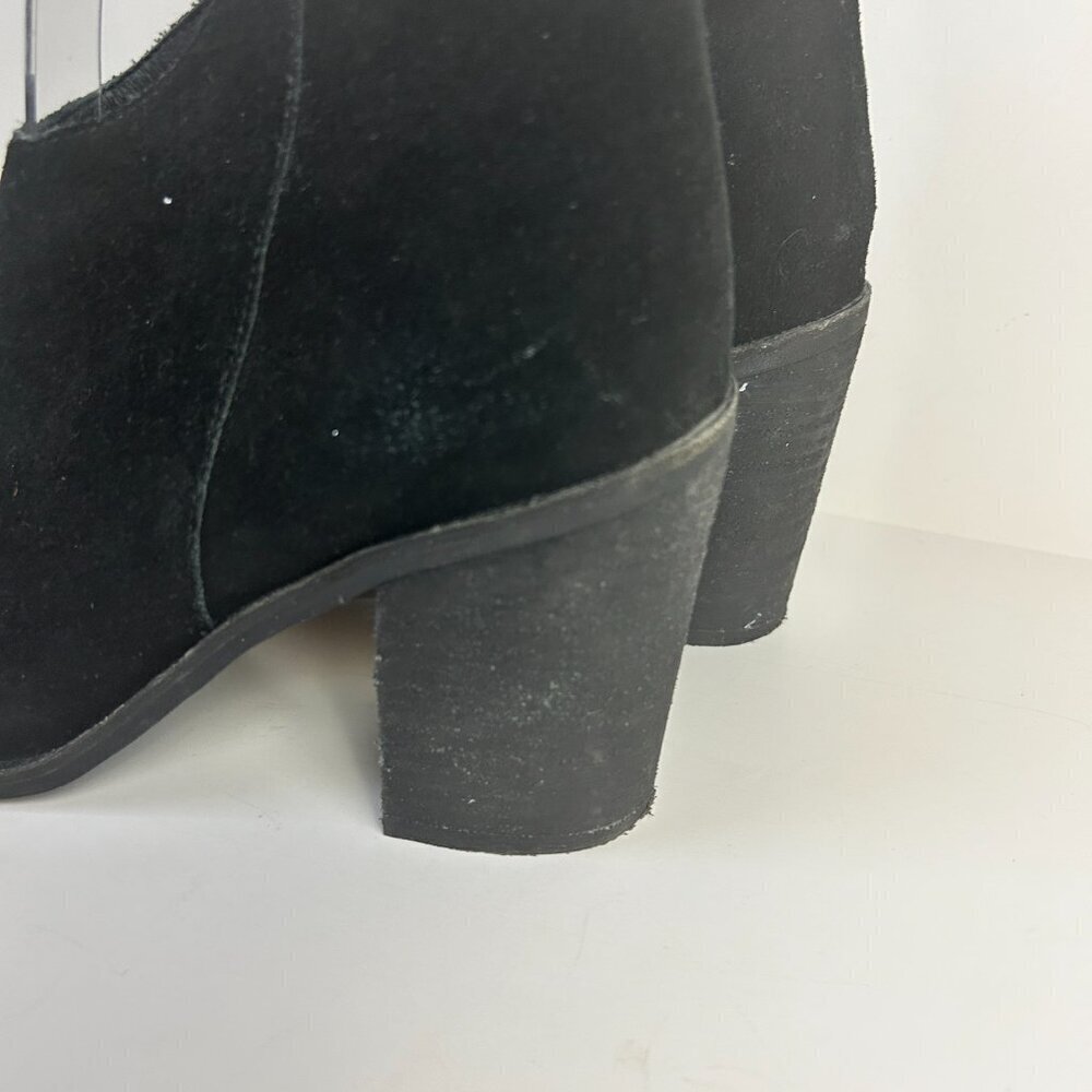 Jeffrey Campbell Boots Womens 9 Black Kamet-2 Leather Suede Ankle Booties Block - Picture 3 of 11